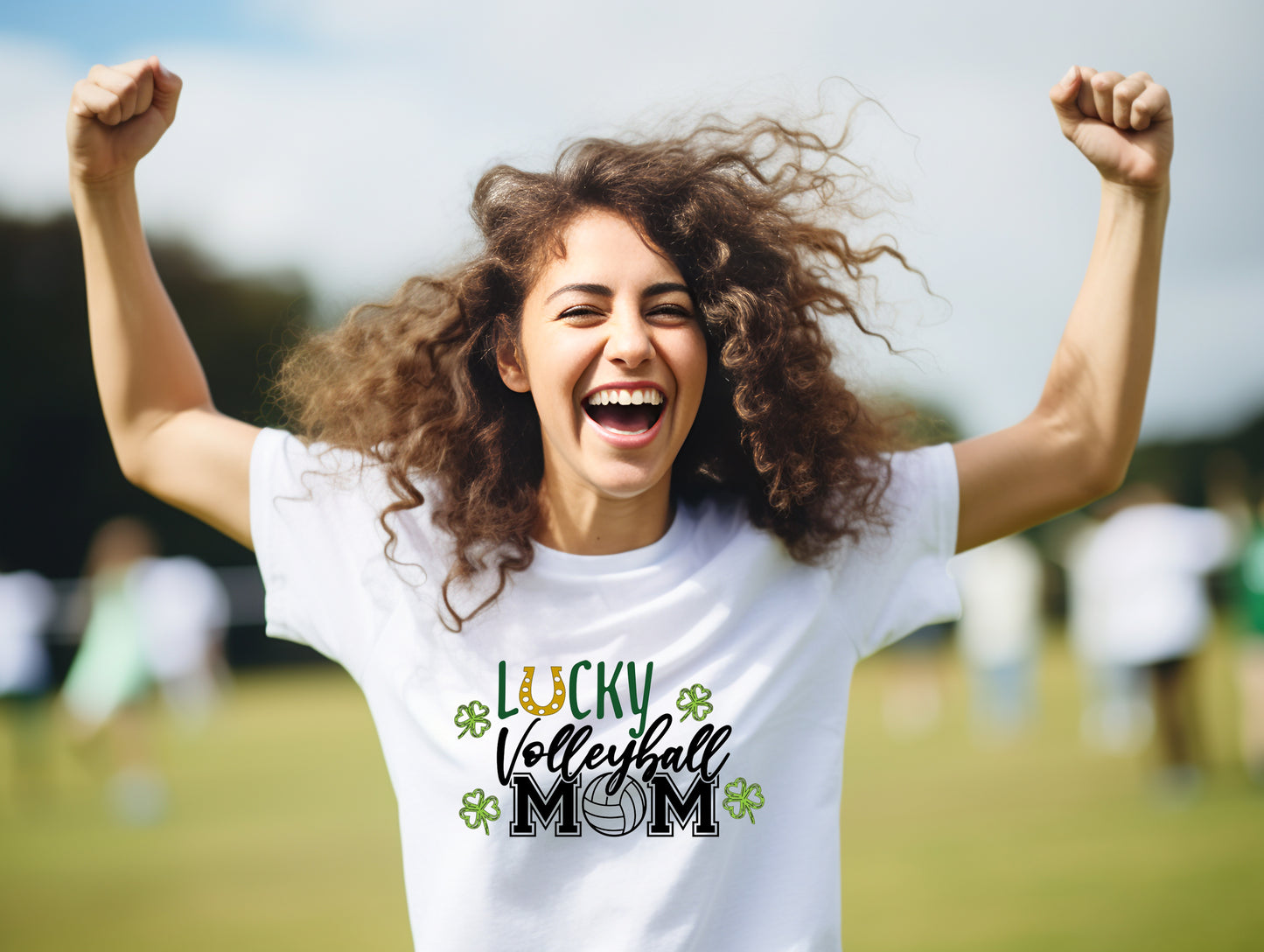 Lucky Volleyball Mom Short Sleeve Shirt